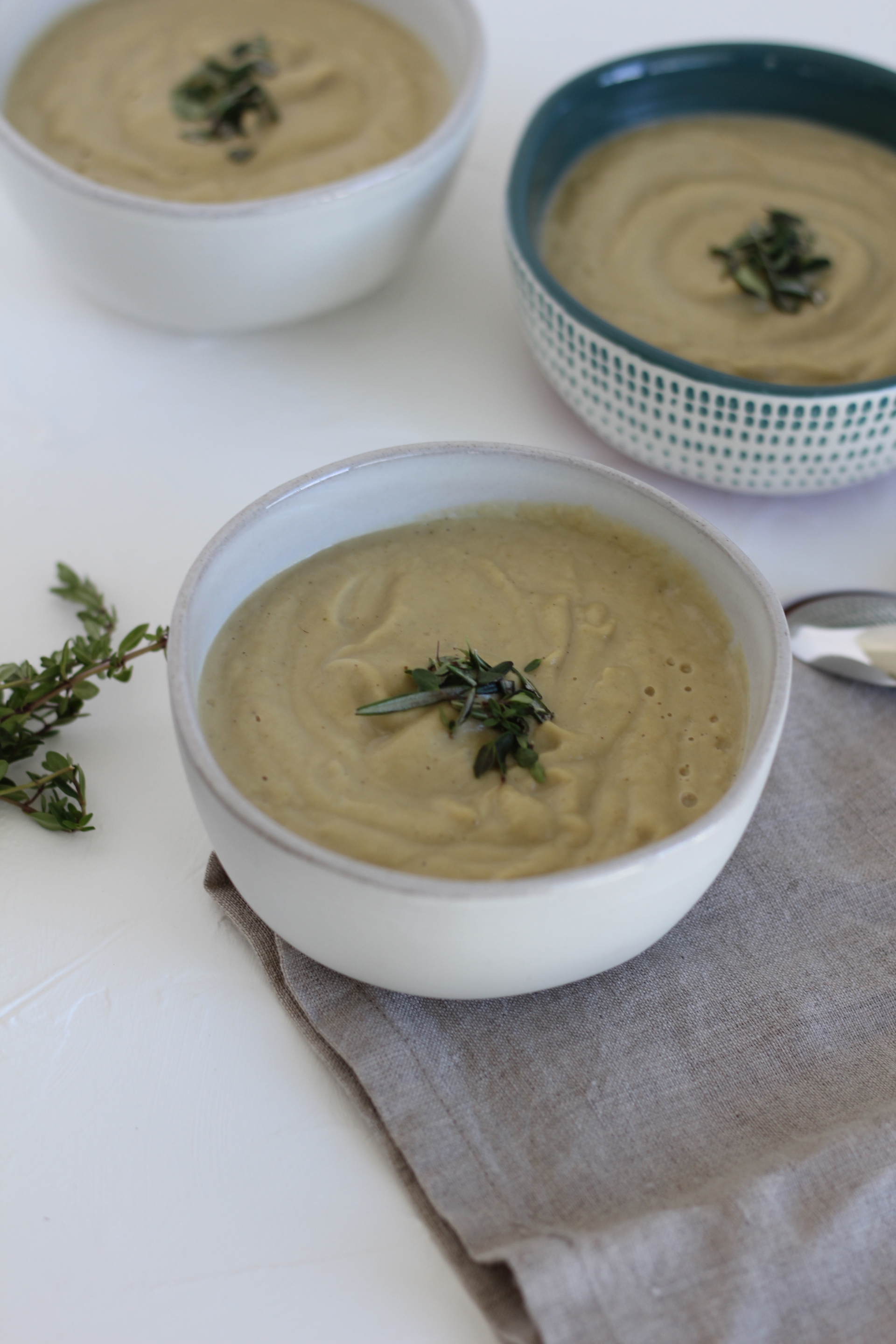 Roasted sunchoke and leek soup