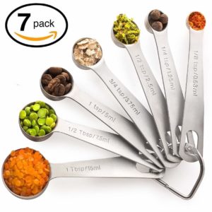 Palada All in One Set of 7 Stainless Steel Measuring Spoons