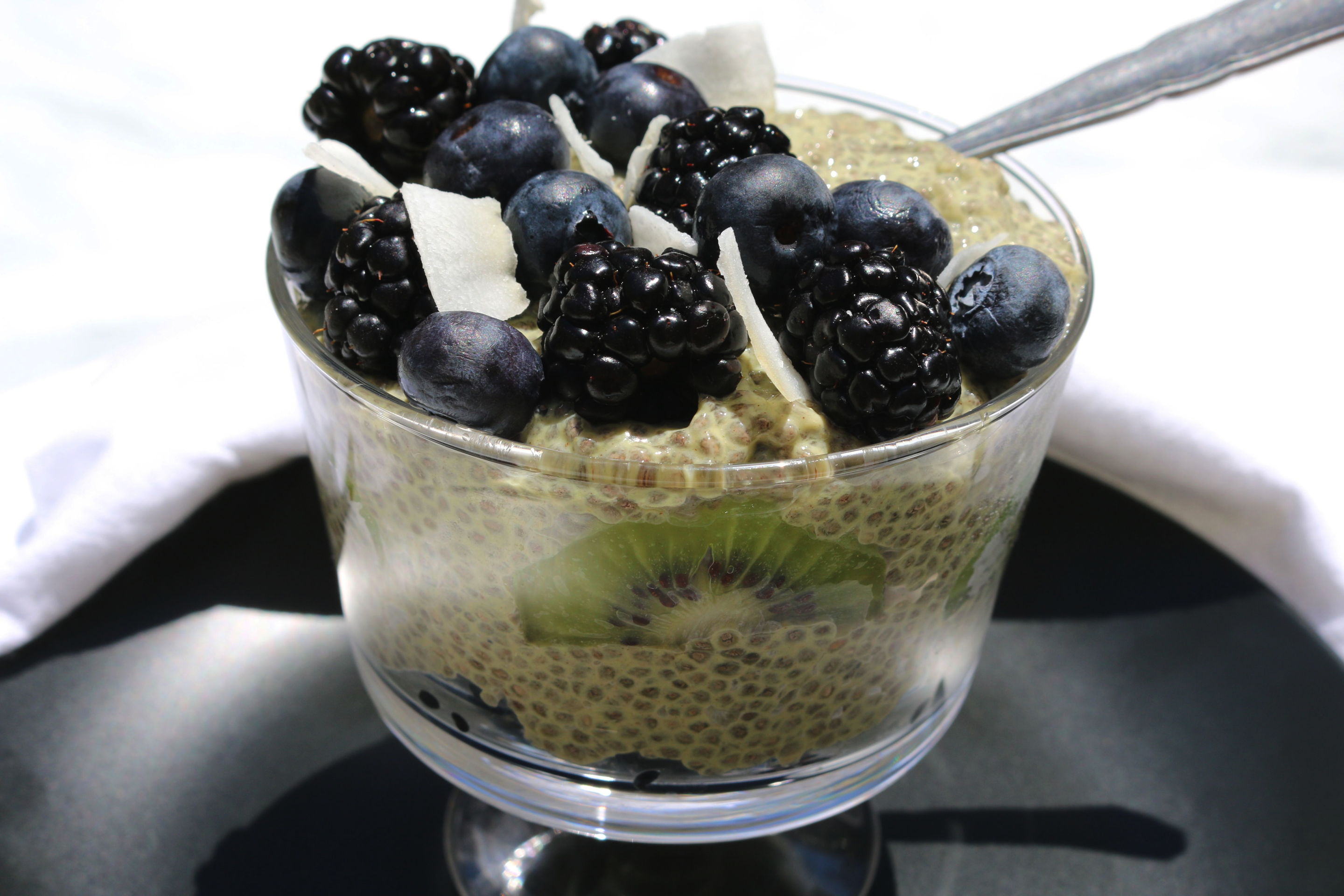 Vegan matcha chia pudding parfait recipe