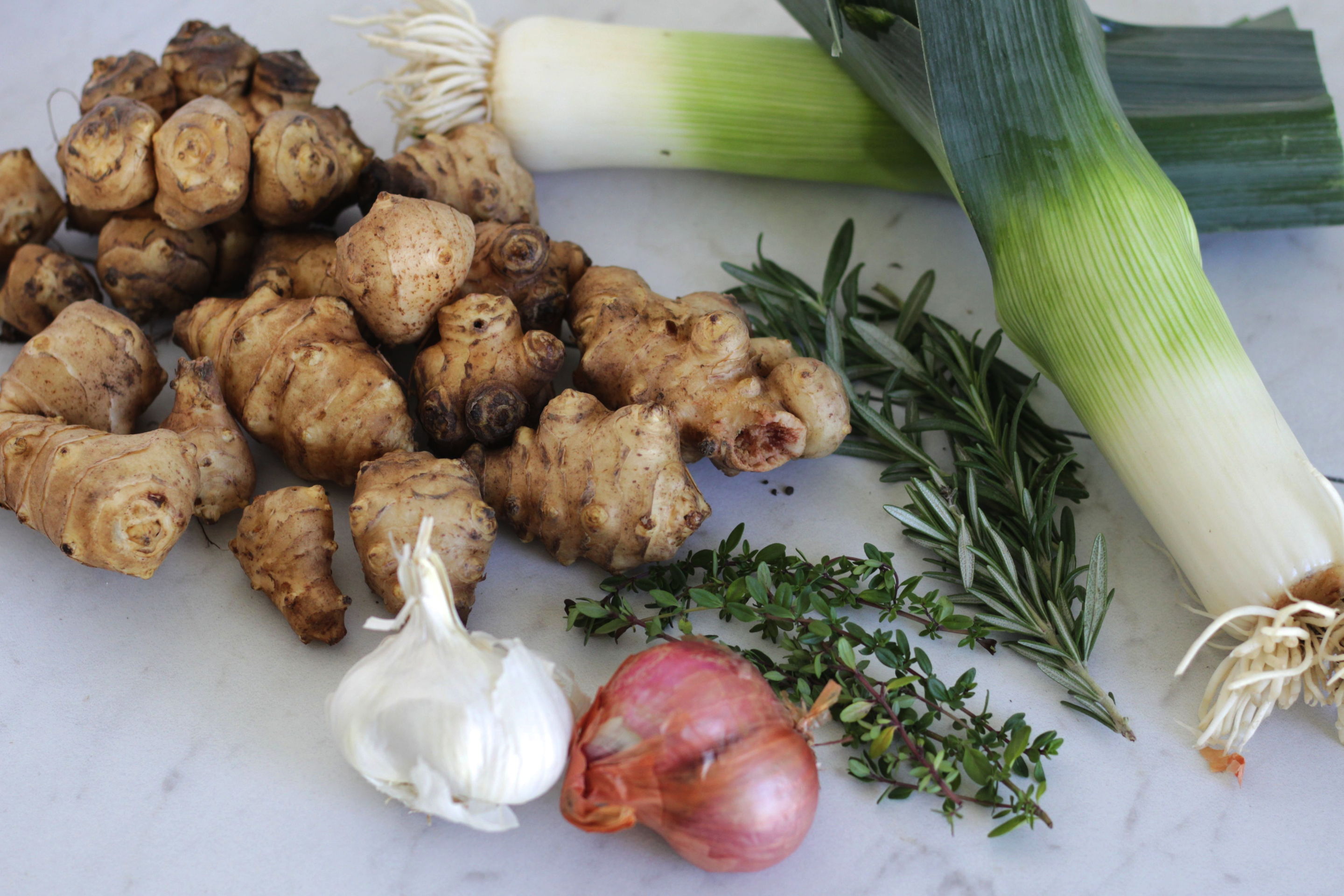 plant-based vegan sunchoke soup recipe ingredients