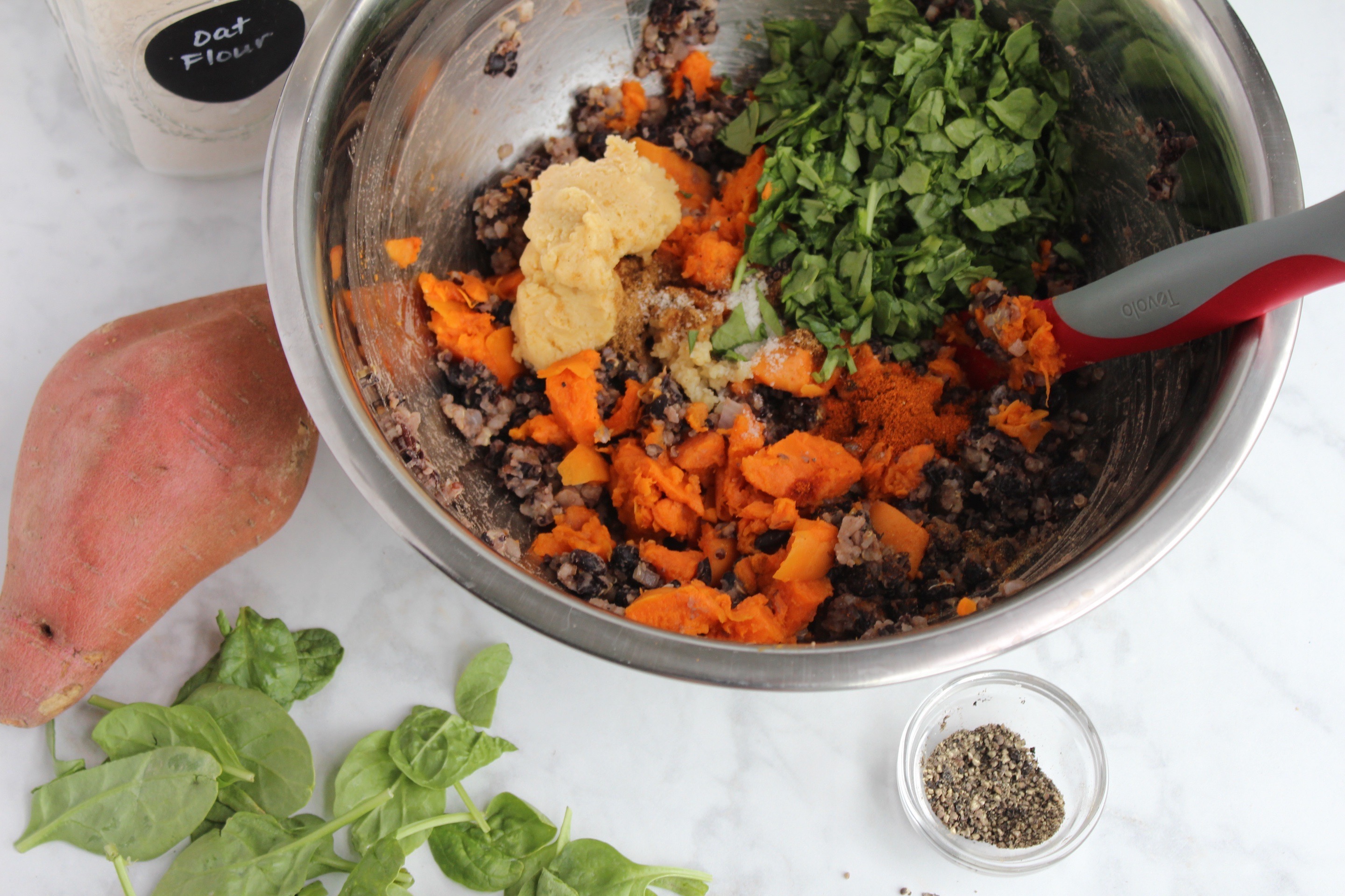 Black bean sweet potato vegan burger