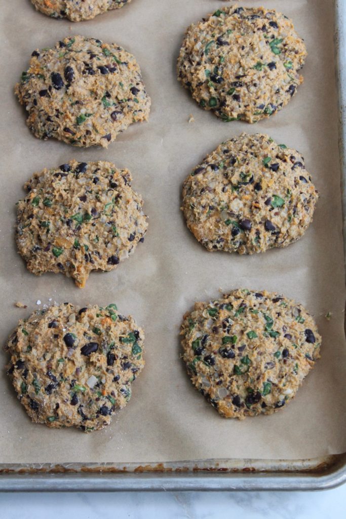 Black bean sweet potato vegan burger